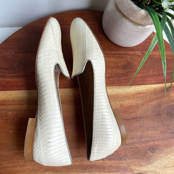 Lafayette 148🍂🍁snakeskin Siena slipper in cloud - Picture 8 of 10